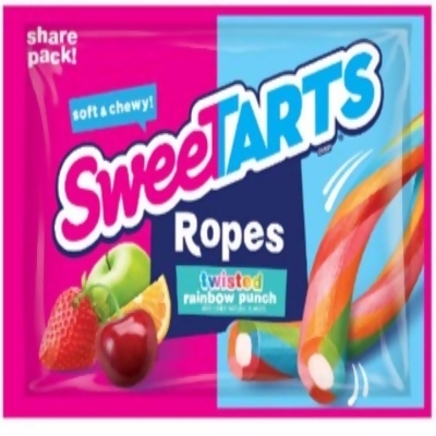 Sweetarts 6001812 3.5 oz Soft & Chewy Ropes Twisted Rainbow Punch Candy - Case Pack of 12 