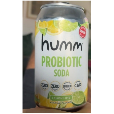 Humm 2201969 12 fl oz Probiotic Lemon Lime Soda - Pack of 6 