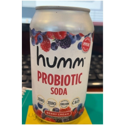 Humm 2202000 12 fl oz Berry Cream Probiotic Soda - Pack of 6 