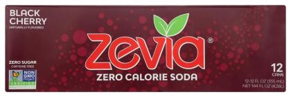Zevia KHRM02203886 144 fl oz Zero Calorie Black Cherry Soda 