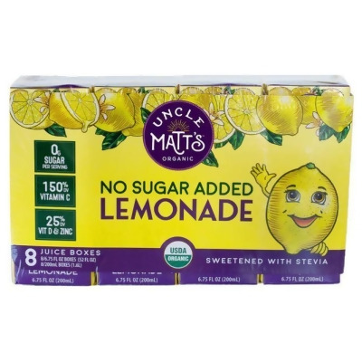 Uncle Matts Organic 2200277 54 fl oz Organic No Sugar Added Lemonade Juice Box - 8 per Pack - Pack of 4 