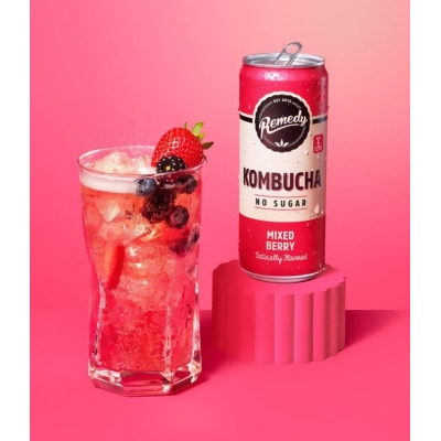Remedy 391070 11 fl oz Kombucha Mixed Berry Drink - Pack of 12 