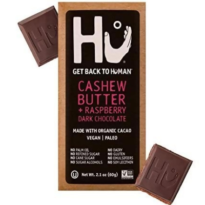 Hu 2540359 2.1 oz Cashew Butter & Raspberry Jelly Organic Dark Chocolate Bar 