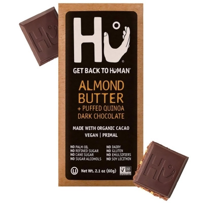 Hu 2540656 2.1 oz Almond Butter Puffed Quinoa Organic Dark Chocolate Bar 