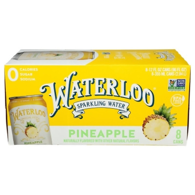 Waterloo Sparkling Water KHRM00390932 96 fl. oz Sparkle Pineapple Water - Pack of 8 