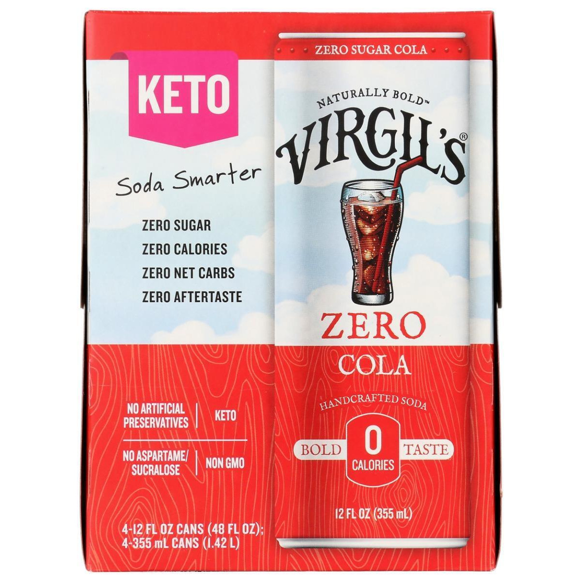 Virgils KHCH00397129 48 fl. oz Zero Sugar Cola Drink - Pack of 4
