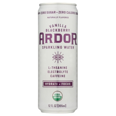 Ardor Organic KHCH02203601 12 fl oz Vanilla & Blackberry Sparkling Water 