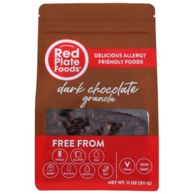 Red Plate Foods KHCH00375166 11 oz Gluten Free Dark Chocolate Granola 