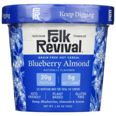 Folk Revival KHLV02300835 1.94 oz Blueberry & Almond Hot Cereal 