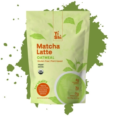 Yishi KHRM02300648 8.5 oz Matcha Latte 6 Serving Oatmeal Pouch 