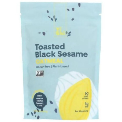 Yishi KHRM02300649 8.5 oz Toasted Black Sesame 6 Serving Oatmeal Pouch 