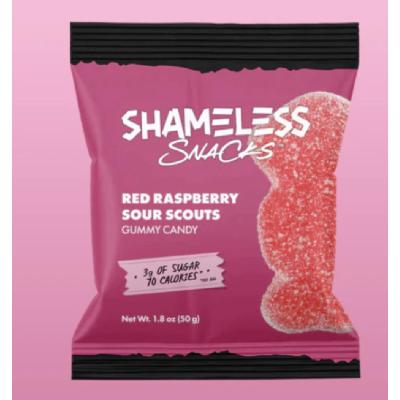 Shameless Snacks KHCH02209086 1.8 oz Sour Raspberry Scout Gummy 