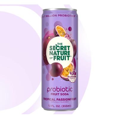 The Secret Nature of Fruit KHRM02209420 12 fl oz Tropical Passionfruit Probiotic Fruit Soda 