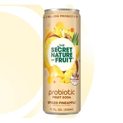 The Secret Nature of Fruit KHRM02209422 12 fl oz Spiced Pineapple Probiotic Fruit Soda 