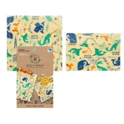 Bees Wrap 784504 Under the Sea Snack Sandwich Bags - 2 Count 