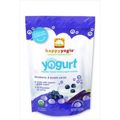 Happyyogis 1 Ounce, Organic Greek Yogurt Snacks, Blueberry And Purple Carrot 