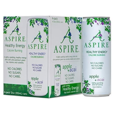 Aspire 292861 48 fl oz Apple Acai Energy Drink, 4 Per Pack - Pack of 6 