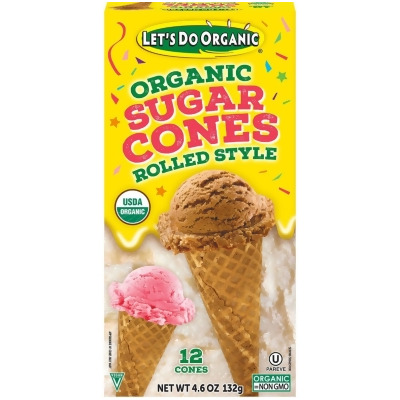 Lets Do KHLV00584219 Organic Ice Cream Sugar Cones Rolled Style, 4.6 oz 
