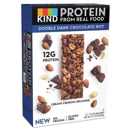 Kind KND26036 1.76 oz Double Dark Chocolate Protein Bars, Pack of 12 