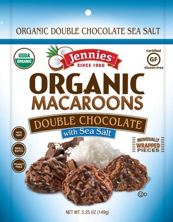 Jennies 232917 5.25 oz Organic Macaroons, Double Chocolate with Seasalt