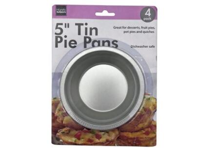 Kole Imports GE766-6 5 in. Tin Pie Pans, Pack of 4 - Case of 6 