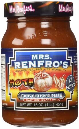 Mrs Renfros Salsa, Ghost Pepper, Hot - 16 oz