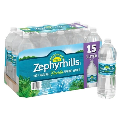 Nestle Waters 3730030 1 ltr Zephyrhills 100 Percent Natural Spring Water, Pack of 15 