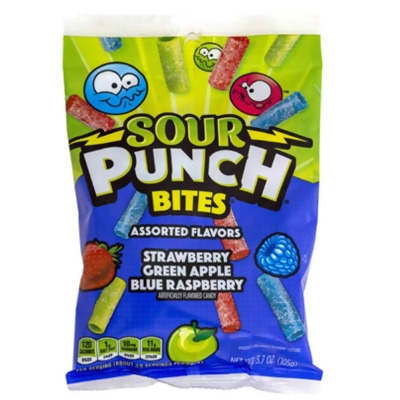 Regent Products 18498N 3.7 oz Sour Punch Bites Peg Bag, 4 Assorted Flavour 