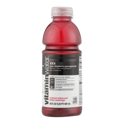 Vitaminwater HG2377364 20 fl oz Glaceau Xxx, Acai-Blueberry-Pomegranate Water - Case of 12 