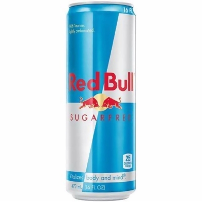Red Bull 6051259 16 oz Bull Sugarfree Beverage, Red - Pack of 12 