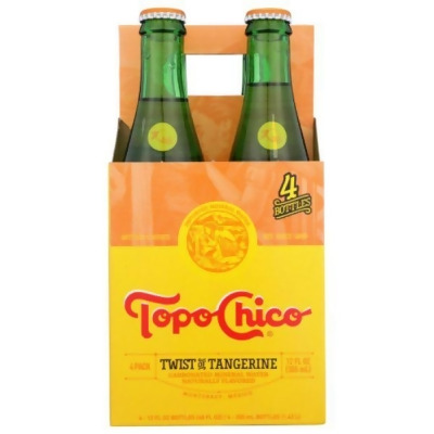 Topo Chico KHRM00374855 48 oz Twist of Tangerine Sparkling Water, Pack of 4 