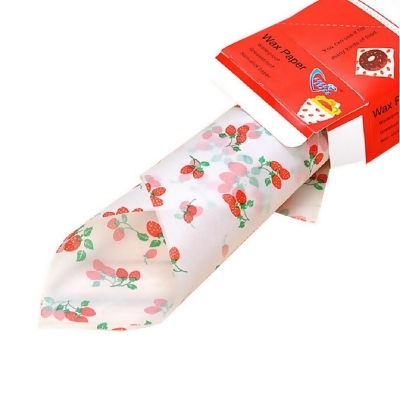 Panda Superstore PS-HOM678533011-DORIS02350-BK Cute Strawberry Baking Grease Proof Wax Candy Paper, White - 30 Piece 