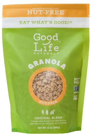 Good Life Naturals KHRM02300889 12 oz Original Nut Free Granola Cereal 