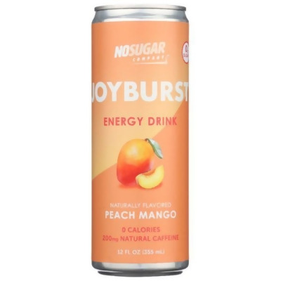 No Sugar KHRM02300797 12 fl oz Energy Joyburst Peach Mango Drink 