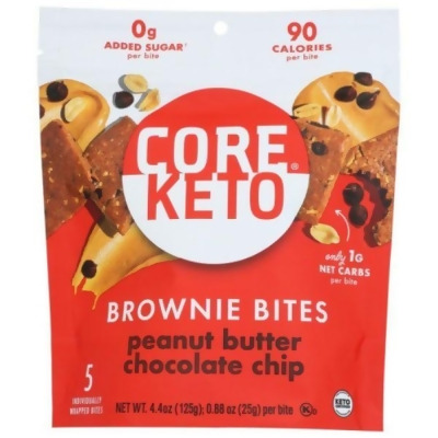 Core Foods KHRM02302693 4.4 oz Bites Brownie Peanut Butter Chocolate Chips 