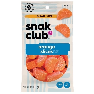 Snak Club 6065044 3.5 oz Bagged Orange Slices Gummi Candy - Pack of 12 