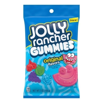 Jolly Rancher 6065851 7 oz Gummies Blue Raspberry Cherry & Grape & Green Apple & Watermelon Candy - Pack of 12 