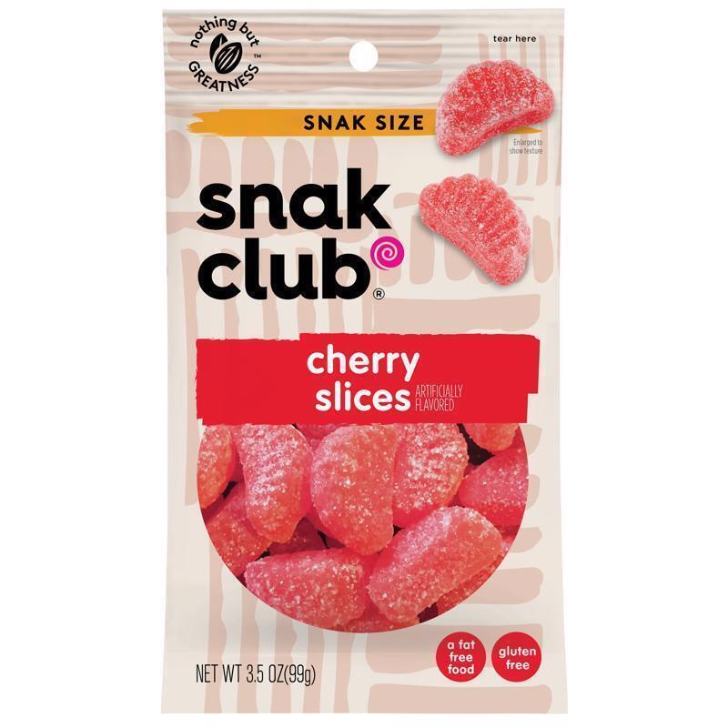 Snak Club 6065041 3.5 oz Bagged Cherry Slices Gummi Candy - Pack of 12