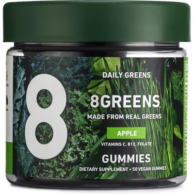 8greens KHCH02206328 Green Daily8 Apple Gummy, 50 Piece 