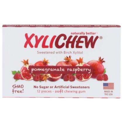 Xylichew KHFM00335506 Sugar Free Pomegranate & Raspberry Flavored Gum, 12 Piece 