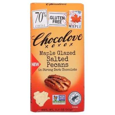Chocolove KHCH00390333 3.2 oz Maple Glazed Salted Pecans in Strong Dark Chocolate 