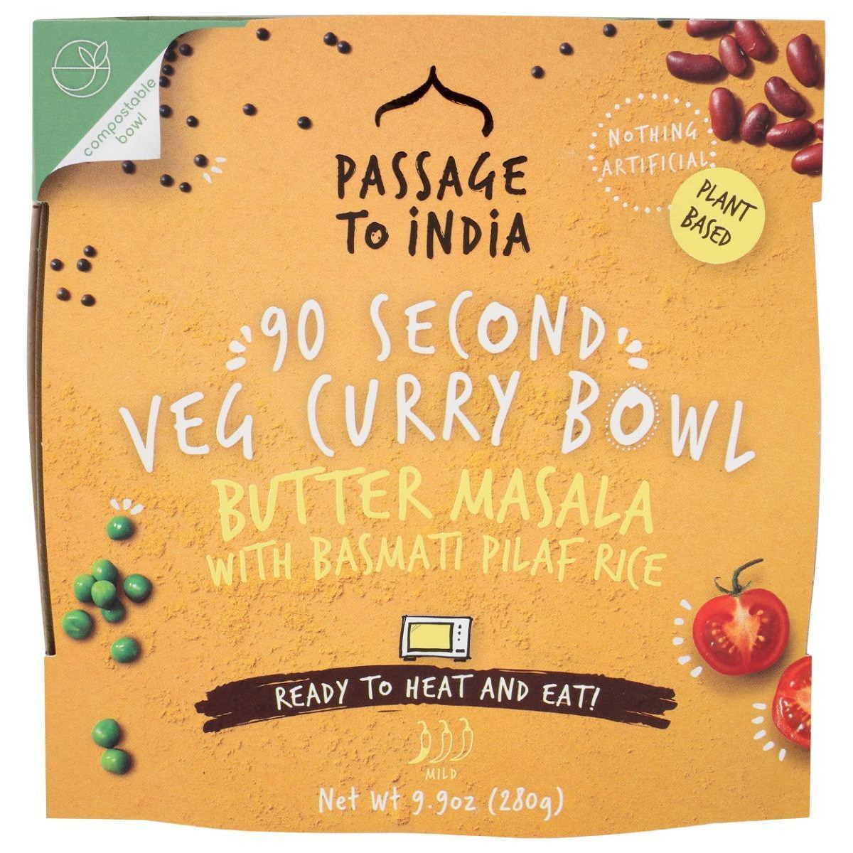 Passage Foods KHRM00367450 9.87 oz Butter Masala Veg Curry Bowl