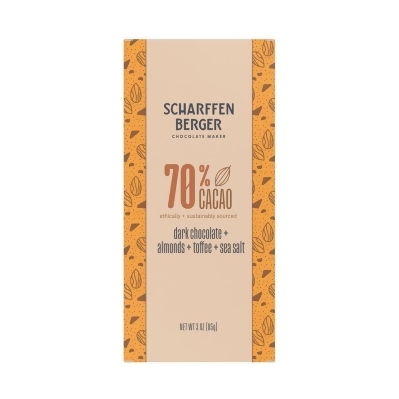 Scharffen Berger 2207909 3 oz Almond Toffee Chocolate Bar - Pack of 12 