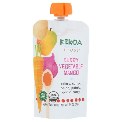 Kekoa KHRM02301865 3.5 oz Curry Vegetable Mango Squeeze Pouch 