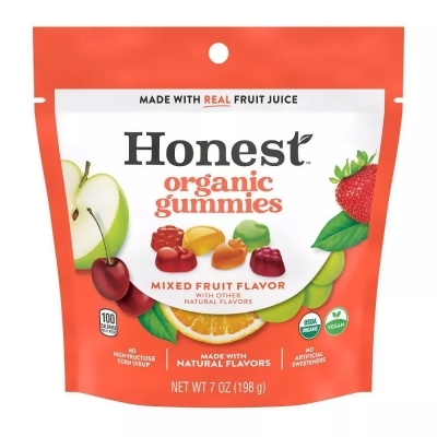 Honest KHLV02309145 7 oz Mixed Fruit Flavored Organic Gummies 