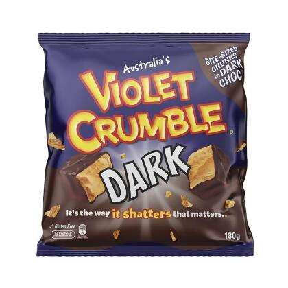 Violet Crumble 2203454 6 oz Dark Chocolate Honeycomb Candy Chunks, Pack of 8