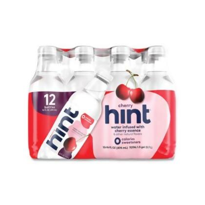 Hint HIN00157 16 oz Flavored Water Cherry Bottles - 12 per Case