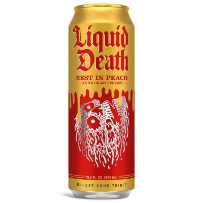 Liquid Death 9091489 19.2 oz Rest in Peach Tea - Pack of 12 