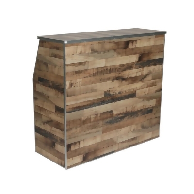 Flash Furniture XA-BAR-48-NAT-GG 4 ft. Amara Rustic Natural Wood Plank Laminate Foldable Bar - Portable Event Bar 