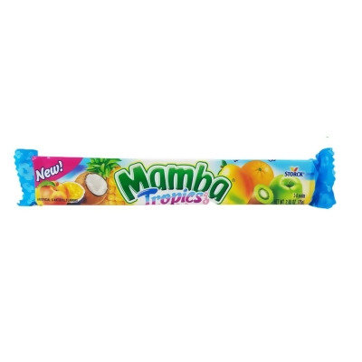 Midwest Distribution 129216 2.8 oz Mamba Tropics Fruit Chews Candy - Pack of 6 
